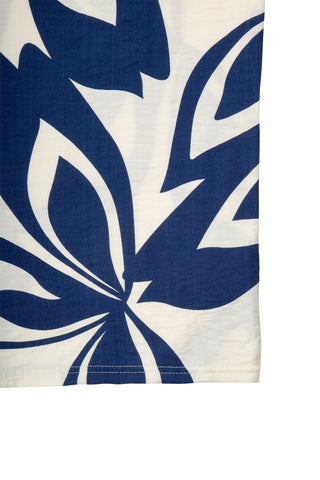 Leaves Pattern Wide-Leg Pants W/ Tie-Knot String & Pockets