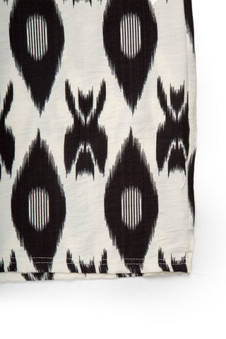 Abstract Pattern Wide-Leg Pants W/ Tie-Knot String & Pockets