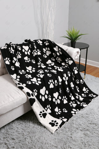 Paw Print Pattern Luxury Soft Throw Blanket