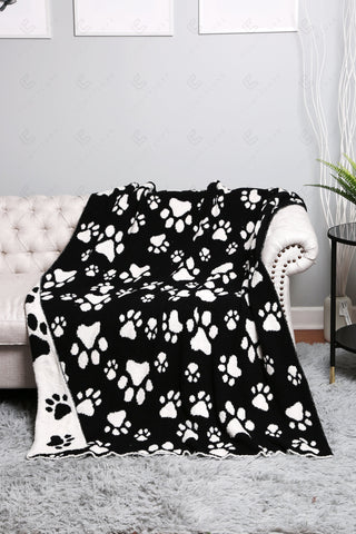 Paw Print Pattern Luxury Soft Throw Blanket