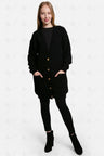COMFYLUXE Soft Luxury V-Neck Cardigan W/ Pockets Button Closure